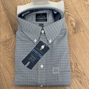 Stafford Men's Checkered Dress Shirt - Black, White, and Red